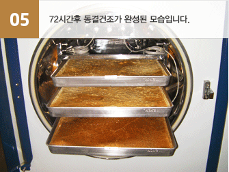 05.72시간후 동결건조가 완성된 모습입니다.